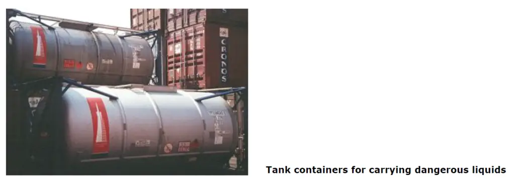 Tank containers for dangerous liquids