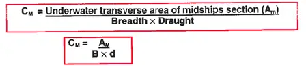 Midships area coefficient-formula