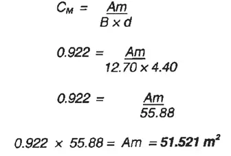 Solution for the midships area coefficient example-image